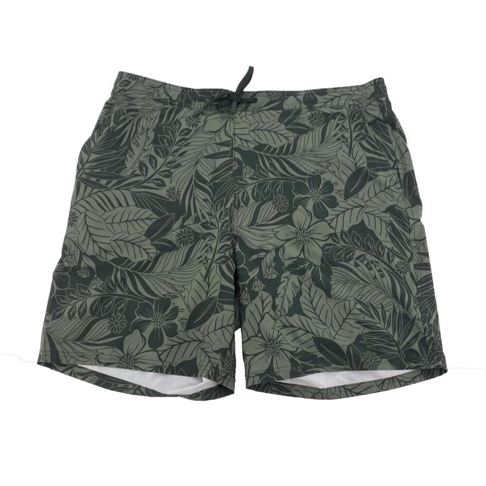 Kirkland Signature | Men's Swim Trunks | Floral Print | Green  | Various Sizes